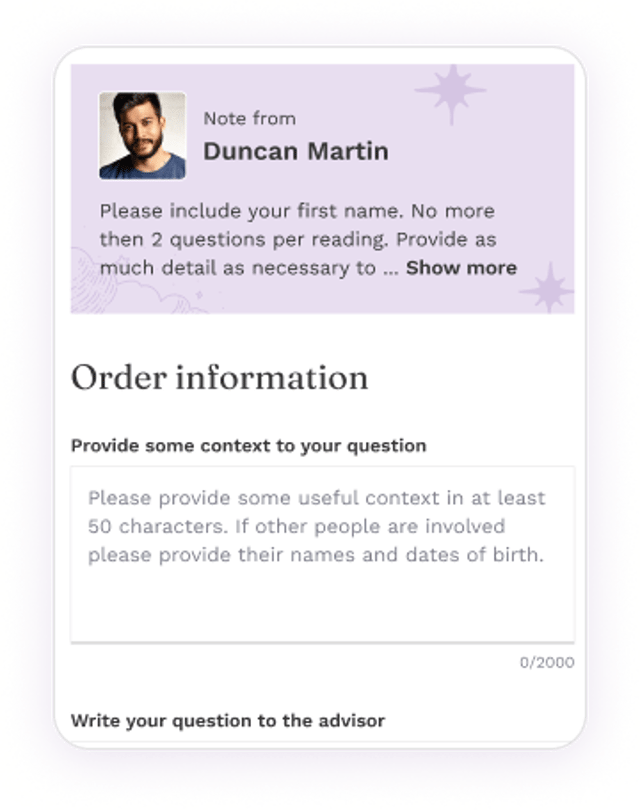 Submit a question
to a Psychic Advisor